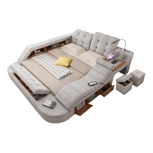 The Ultimate Bed With Integrated Massage Chair, Speakers and Desk - Renstack